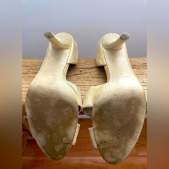 Nine West Gold Heeled Sandals - Picture 3 of 5